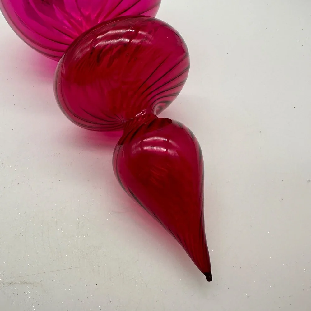 Christopher RADKO SPIRAL‎ FANTASIES Fuchsia Italian Drop Ornament 1997 97-310-0